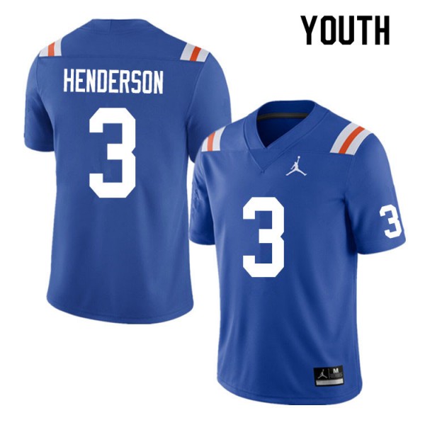 Youth #3 Xzavier Henderson Florida Gators College Football Jersey Throwback